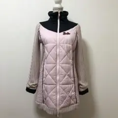 パーリーゲイツ ゴルフ ニット 異素材 ジャケット ピンク 秋 冬 防寒