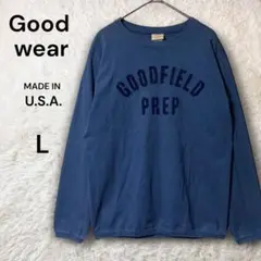 Good Wear 長袖コットンシャツ トレーナー プリントロゴ アメリカ製 L
