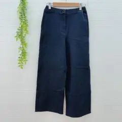 【ジャンニロジュディチェ】 ワイドパンツ ストレッチ ウエストゴム (SS) 紺