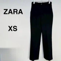 ザラ　ZARA スリムフィットパンツ スラックス　ブラック センタープレス