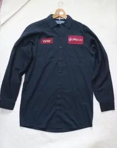 cintas 半袖シャツ　ワークシャツ　ワッペンロゴ ネイビー XL