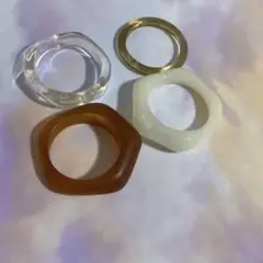 アクリルリングセット（クリア・ホワイト・ブラウン）