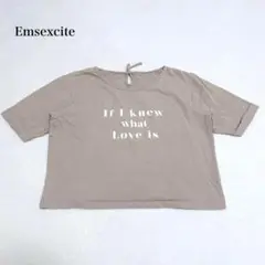プリントカットソー(M)ラメ　クロップド　ドロップショルダー　ガーリー　可愛い