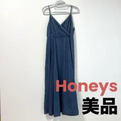 【美品】ハニーズ Honeys デニム キャミワンピース リボン