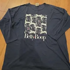 大人気　Betty Boop 七分袖Tシャツ 　ネイビー