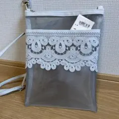 タグ付 近沢レース店 2wayポーチ レース シースルー ショルダー サコッシュ