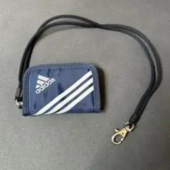 値下げ　adidas ストラップ付き小銭入れ ネイビー