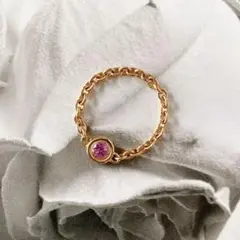 ◆ Dior mimioui ミミウィ チェーンリング ピンキー K18YG ◆ Christian Dior クリスチャンディオール チェーンリング 指輪