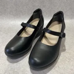 【フワラク】ストラップ パンプス ウェッジソール ラウンドトゥ ヒール