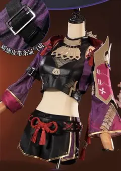 みわ 久岐忍 コスプレ フルセット(ウィッグ付き) コスプレイヤーみきの『原神』久岐忍ウィッグはロングを結い上げ