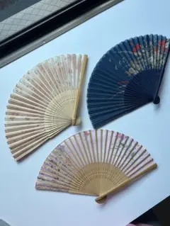 扇子　和服　和風　3本セット　花柄　上品