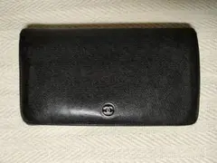 【美品】CHANEL シャネル 二つ折り長財布 ココマーク ココボタン