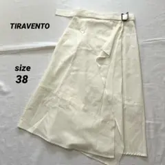 TIRAVENTO ラップスタイル フレアスカート　ホワイト　ロング　おしゃれ