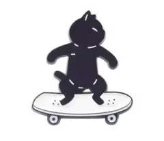 黒猫 ねこ ネコ ピンバッジ スケートボード ピンズ 小物 バッジ プレゼント