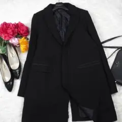 Y5516*最高級☆スタニングルアー☆極上ウール☆チェスターコート☆黒ブラック