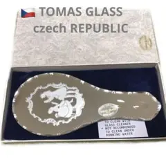 チェコ製　手鏡　ハンドメイド　TOMAS GLASS 工芸品