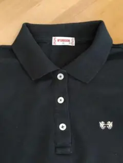 ★マックレガーMcGREGOR★黒ワンポイント半袖鹿の子ポロシャツレディースM