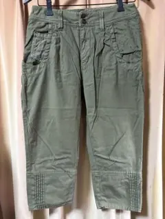カジュアルパンツ ストレートパンツ ワイドパンツ カーキ グリーン 緑 M