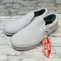 新品未使用 VANS クラシックスリッポン パンチングレザー ホワイト 24cm