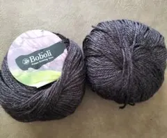 こげ茶系 Boboliボーボリ 2玉 ウール58%モヘヤ25%シルク17%