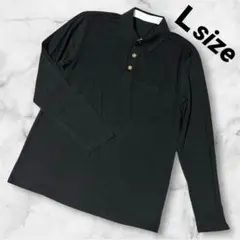 新品✨CEEN メンズ ポロシャツ 長袖 L ブラック　ゴルフ/ビジネス
