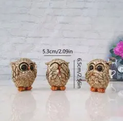 新品●新入荷●フクロウの置物・見ざる・聞かざる・言わざる　開運アイテム