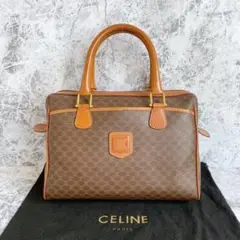 CELINE セリーヌ マカダム トリオンフ レザー ハンドバッグ