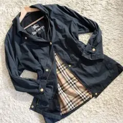 【極美品】バーバリー 金ボタン ブルゾン ノバチェック Mサイズ ネイビー