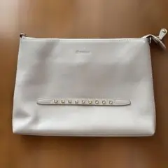 ジャンク品　ラシット　ゴールドスタッズ付き 牛革クラッチバッグ