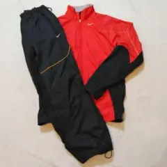 00s Nike ナイキ ジャージ トレーニングウェア 上下セット 赤×黒