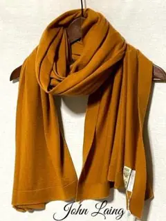 ★新品★ジョン レイン【John Laing】極上ホワイトカシミヤ大判ストール