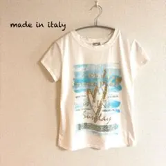 美品　made in italy MSコーポレーション フロントプリントTシャツ