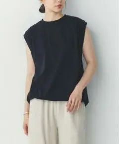 hunch 裾バルーン フレンチTシャツ ブラック