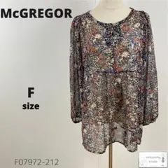 美品 McGREGOR マクレガー トップス ブラウス チュニック 総柄 涼しげ