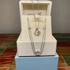 4℃K10WG2連アクアマリンブレスレット K10WGアクアマリンネックレス