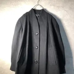【ヴィンテージ】レトロ ブラックウールコート フォーマル 古着 used W25
