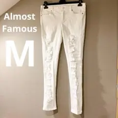 【美品】ALMOST FAMOUS ダメージスキニーデニム 白 [サイズ9]