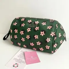 【新品・使い勝手◎) kate spade メイクポーチ ナイロン グリーン