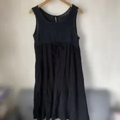 Lサイズ ブラックノースリーブワンピース
