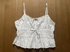 H&M キャミソール　白リボンキャミ　Mサイズ