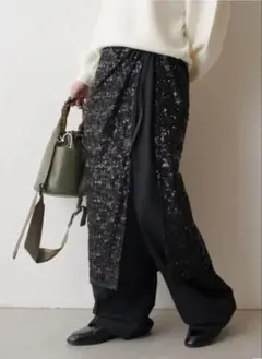 １回着用　Lui’s ラップスパンコール　シアースカート　ルイス