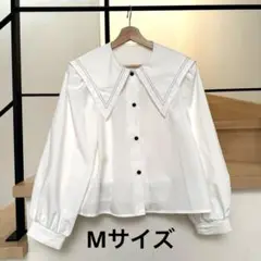 ✨襟付きブラウス✨ホワイト Mサイズ