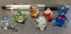 ガラス製動物フィギュア 6体セット