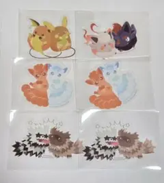ポケモン にたものどうし ステッカー ライチュウ ゾロア ロコン ジグザグマ