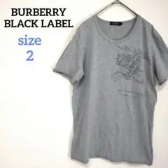 バーバリーブラックレーベル　ホースロゴプリントTシャツ　カットオフ　三陽商会