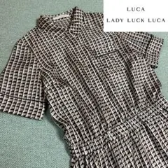 美品 LUCA/LADY LUCK LUCA プリントシャツワンピース