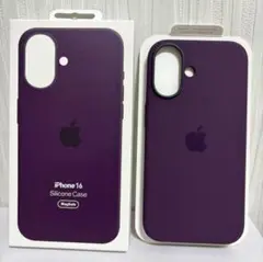 Apple純正iPhone 16 proシリコーンケース Plum