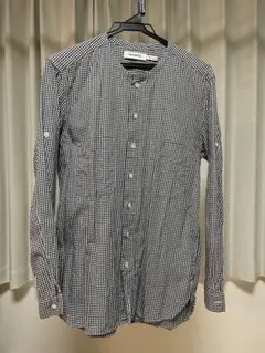 nonnative チェックシャツ　ノーカラー