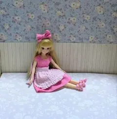 リカちゃん　ミニチュア　ドール　エプロンドレスセット