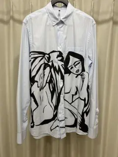 【美品】OAMC art print長袖ストライプシャツ
